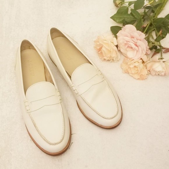 J Crew Shoes - J. Crew Nora Penny Loafer Flats 7 Leather White